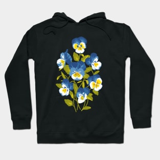 Blue Pansies Hoodie